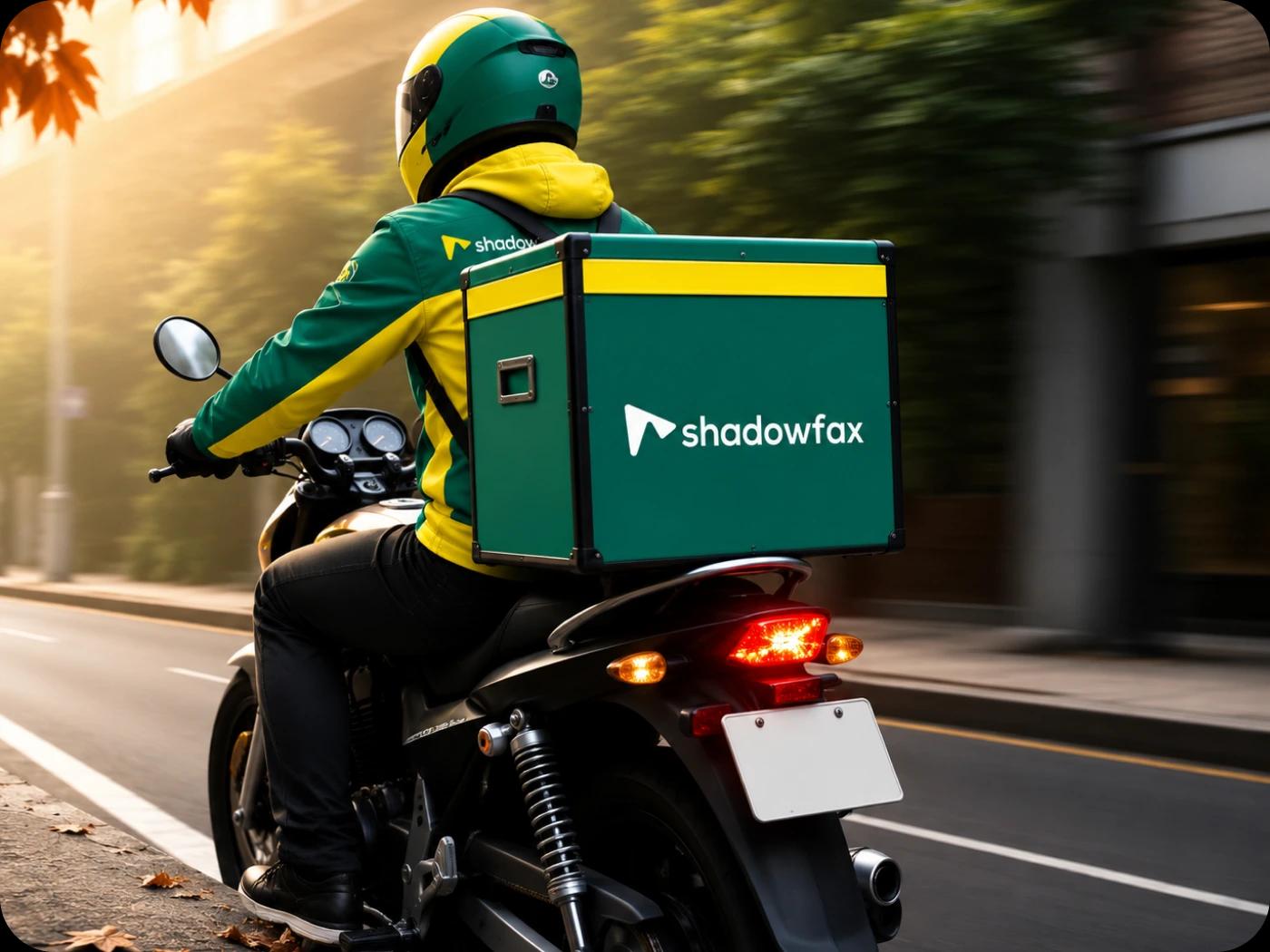 Shadowfax Delivery Rider on Motorcycle