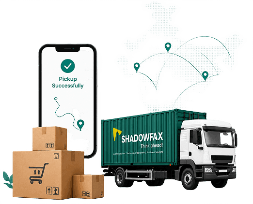 Shadowfax delivery tracking on mobile and logistics truck